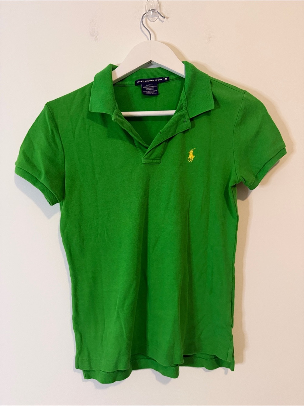 Ralph Lauren Green Polo with Yellow Pony Embroidery